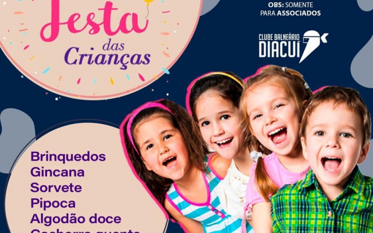 Clube Diacui realiza a festa das crianças nesse dia 17 de outubro a partir das 14 horas