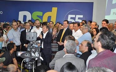 PSD anuncia apoio à candidatura do ex-prefeito de SP ao governo do Estado e prefeito Lucas Pocay é c