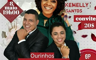 A cantora gospel Kemilly Santos estará em Ourinhos no dia 8 de maio as 19 horas