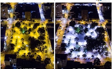 Praça Melo Peixoto ganha iluminação LED